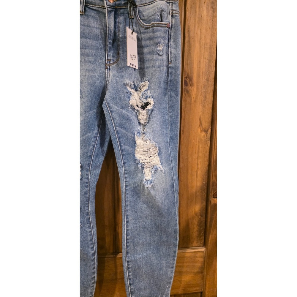 Judy Blue Mommin' Ain't Easy Boyfriend Jeans Womens 1/25 Relaxed Distressed‎ NWT - Picture 3 of 12